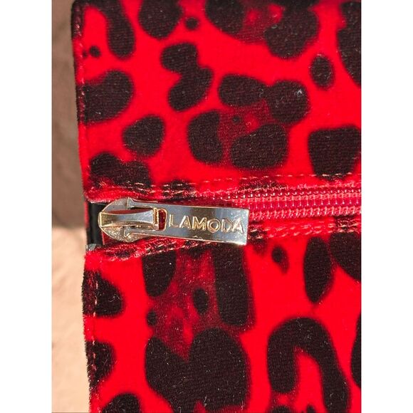 LAMODA Adore You Extreme Platform Ankle Boots in a red, black, leopard print veg - Picture 5 of 10